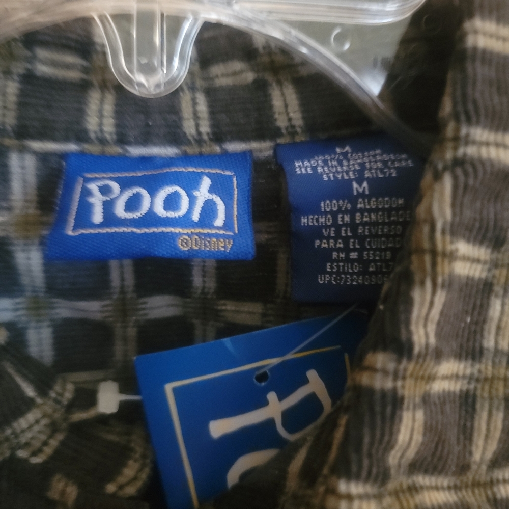 NWT Mens Sz M Pooh Disney Tigger Corduroy Shirt Olive Green - Picture 2 of 11